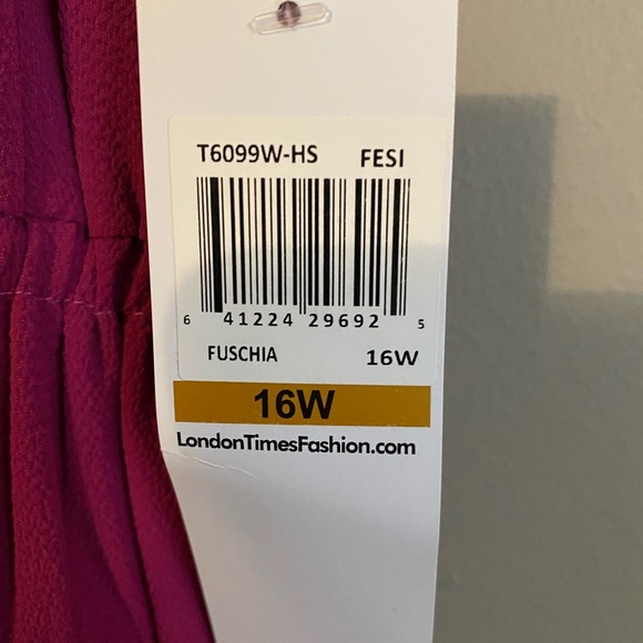 Laura - BNWT London Times Fuscia Party Dress Size 16W - Picture 8 of 8
